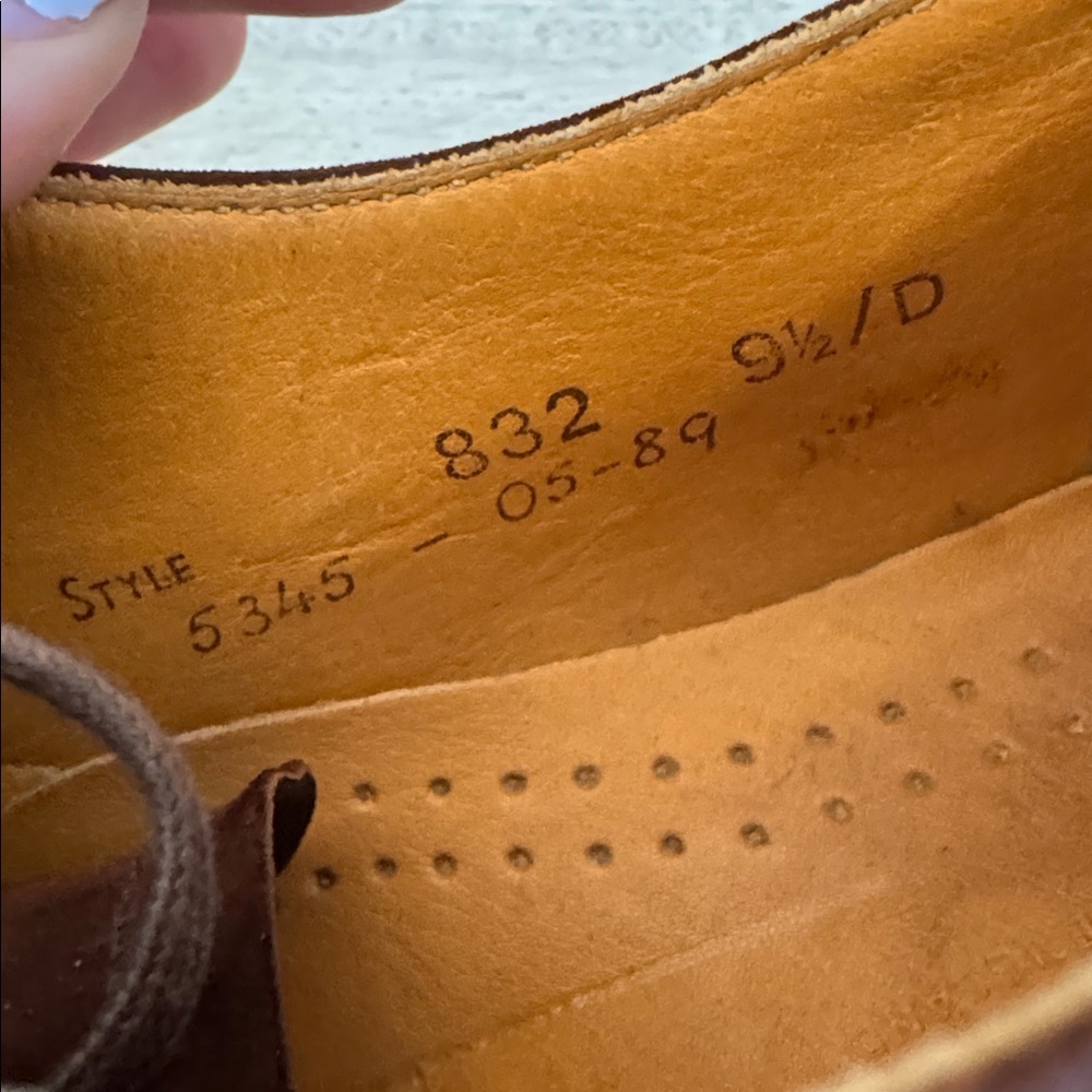 Cole Haan Bench Wingtip Derby Shoes Men’s 9 1/2 D Brown Leather Made in England - Picture 15 of 15